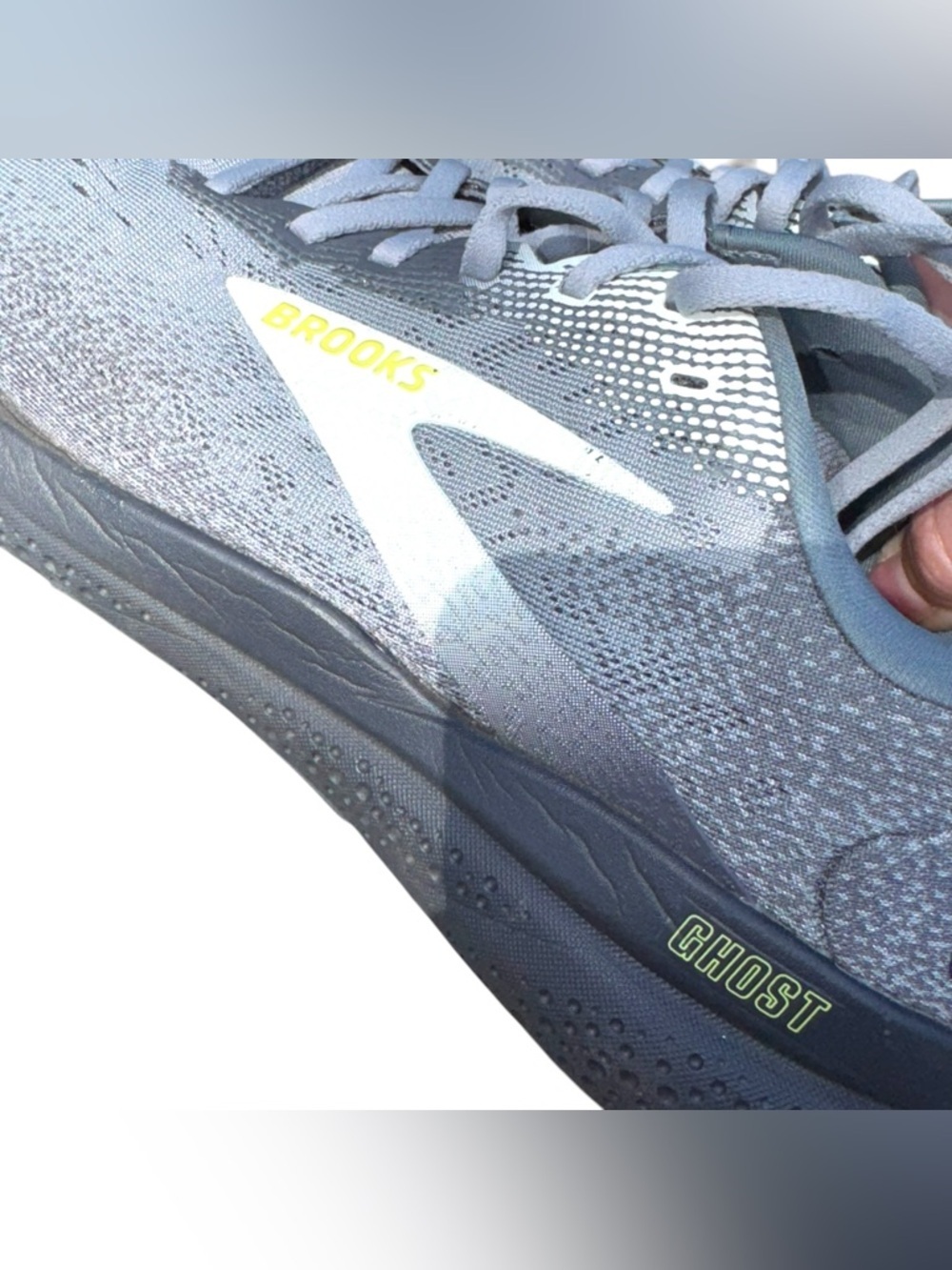 BROOKS Ghost 16 Primer Grey Lime Road Running Walking Sneakers Size 10.5 Medium - Picture 12 of 14